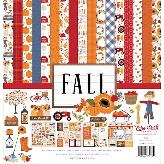 Echo Park&#x2122; Paper Co. Fall Paper Craft Collection Kit, 12&#x22; x 12&#x22;
